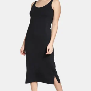 Knit Cotton Kurti Slip - Black